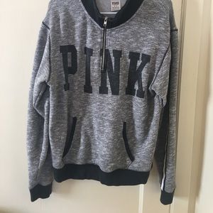 PINK gray pullover sweatshirt